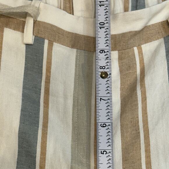 Lafayette 148 New York Columbus Linen Wide Leg Striped Pant Drawstring XS NEW - Picture 13 of 16